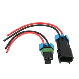 Micro Traders 2PCS 2-Pin Car Fan Plug Wiring Harness Male & Female Connector Compatible with Delphi Metri-Pack 280 Series Line Length 13.5cm 14AWG 2-Terminal Fan Plug Harness