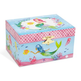 Jewelkeeper Mermaid Musical Jewelry Box, Underwater Design with Narwhal, Over The Waves Tune