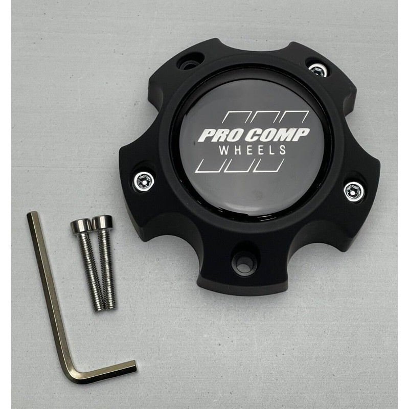 PRO COMP Flat Black Wheel Center Cap with Screws 703154502