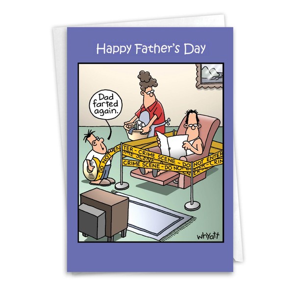NobleWorks Father's Day Greeting Card with 5 x 7 Inch Envelope (1 Card) Dad Dad Farted Again 0126