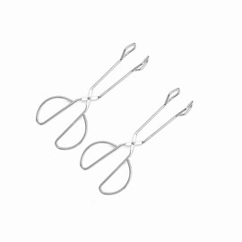 OPDENK Stainless Steel Food Tongs,Heavy Duty Kitchen Tongs Clip Clamp for BBQ,Barbecue,Cooking,Buffet Pliers,Scissors Tongs (9.84 inch set of 2)