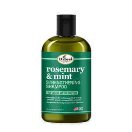 Difeel Champú fortalecedor de menta y romero con biotina 12 oz. - Fabricado con aceite de romero natural para el crecimiento del cabello, champú sin sulfato.