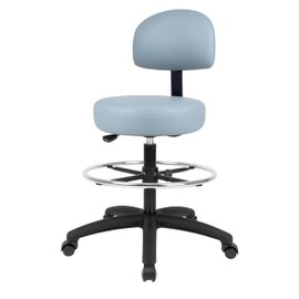 Chair Master Adjustable Chair/Stool for Exam Rooms, Labs, Doctor and Dentist Offices. Easy to Clean! 24"-34" Seat Height. 18" Foot Ring (Self Braking, Gray)