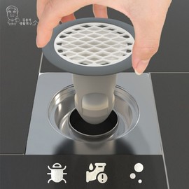 Dual drain trap blocks bathroom veranda odor and stink bugs Random Color 2ea