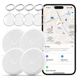Air Tags-4 Pack Tracker Tag Work with Apple Find My (iOS Only),Smart Bluetooth Tracker Tag Item Finders for Key,Luggage,Backpack etc.(White, 4 Pack) (White)