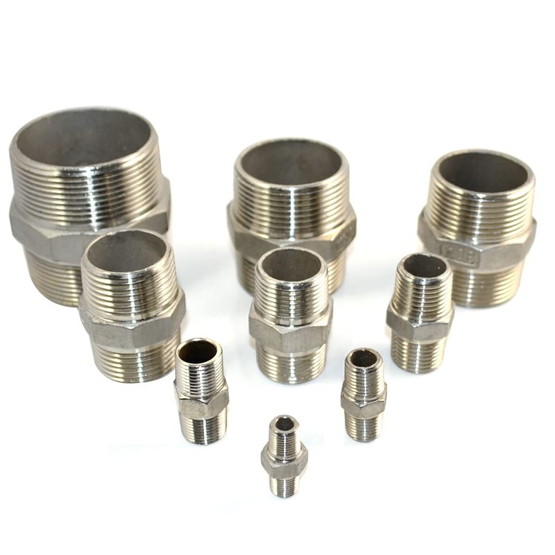 Megairon 1" x 1" NPT Male Threaded Hex Nipple,Stainless Steel