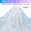 MAYJOYDIY 2.2 Yard Blue Snowflake Tulle Fabric 59 inch Silver