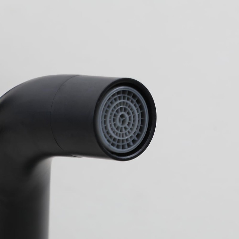 Washly 8" Black Rain Shower Faucet Set Round Jets Handheld