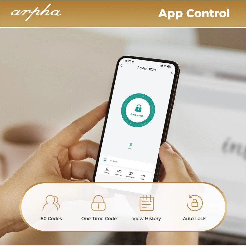 ARPHA 5-in-1 Door Lock Password Fingerprint APP Control Keyless Entry