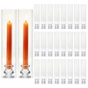 24 Set Hurricane Glass Candle Holders Bulk, Windproof Glass Covers