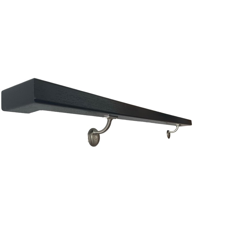 Modern Red Oak Handrail Kit with Wall Returns and Wall