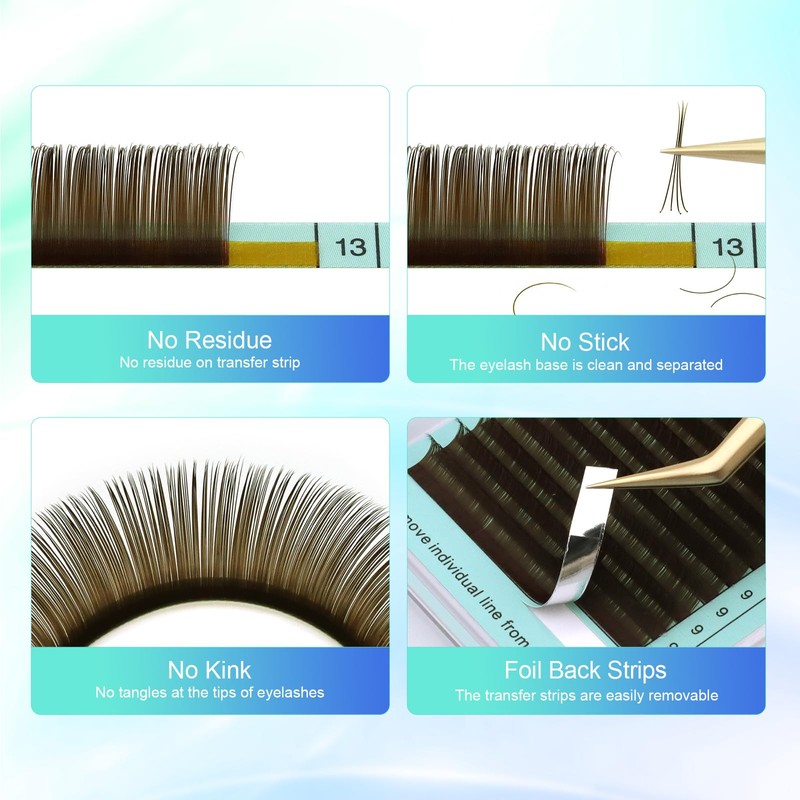 NAGARAKU Light Brown Eyelash Extension Classic Individual 1:1 Eyelash Volume