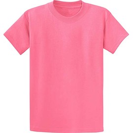 Clothe Co. Mens Heavyweight Cotton T-Shirt Plain Tee (Available in Big & Tall), Candy Pink, XL