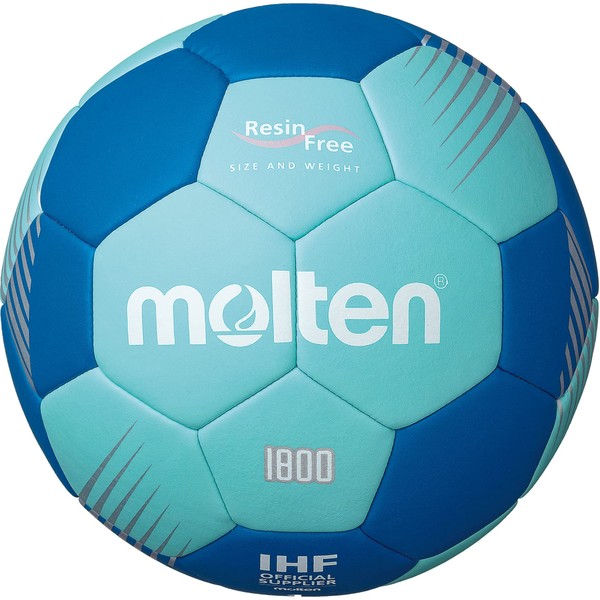 Molten Ballon de handball H1F1800-CB, taille 1, couleur : cyan/bleu, sans résine