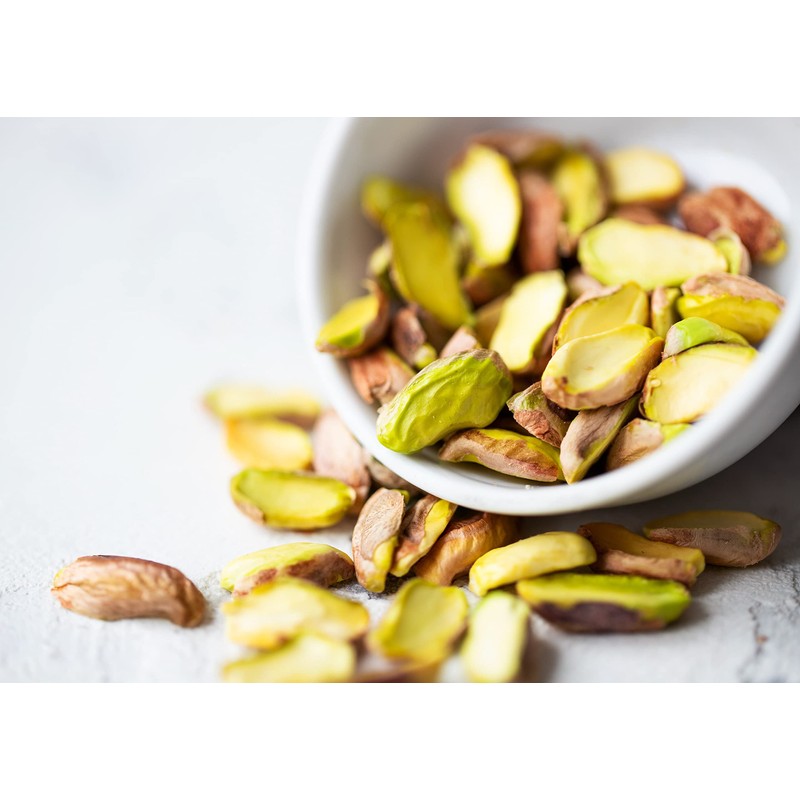 Mitades de pistachos, X Libras - Crudo, sin sal, granos,