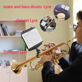Universal Marching Band Lyre with 10 Double-Sided Folio Pages clarinet Lyre Trumpet Lyre and Flip Folder Marching Band Snare Drum Lyre