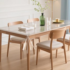 LIHIQIYA Tablecloth Transparent Washable, Tablecloth Transparent 0.13 mm PVC Plastic Tablecloth Table Film Table Protector Transparent Film Waterproof Crystal Clear Film Table Protector Outdoor (140 x