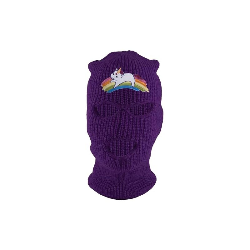 Gravity Threads Rainbow Unicorn 3-Hole Ski Mask - Purple