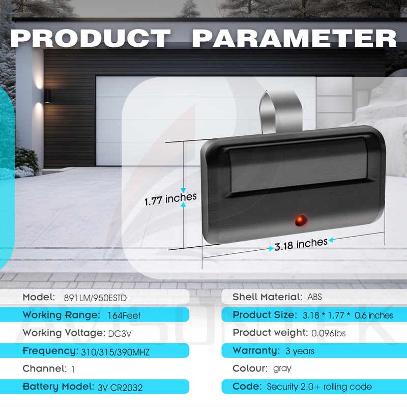 2 for 891LM LiftMaster Garage Door Opener Remote Security 2.0+