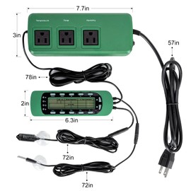 REPTI ZOO Reptile Digital Thermometer Hygrometer Controller for Reptile Tank Water Terrarium Waterproof Reptile Timer with Thermostat Controller Lighting Timer