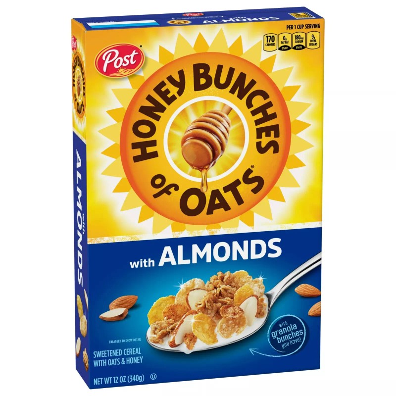 Post Honey Bunches of Oats with Almonds Cereal, Crunchy Honey