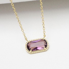 AYWFCBF Birthstone Necklace for Women, 14k Gold Plated Cubic Zirconia February Birthstone jewelry for Sister Mothers Wife Birthday Gifts for Women