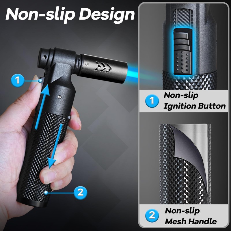 Luxgaze Butane Torch Kitchen Torch Lighter Refillable Big Jet Flame