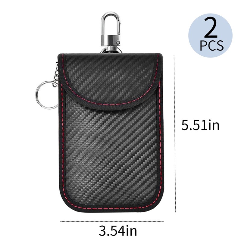 RFID Signal Blocking Faraday Pouch for Car Keys, 2 Pack