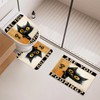 FADALO 4PCS Black Cat Shower Curtain Sets,Orange are You Pooping