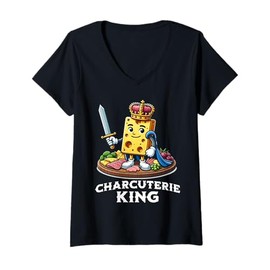 Womens Charcuterie Board King Funny Party Host Food Snacks V-Neck T-Shirt