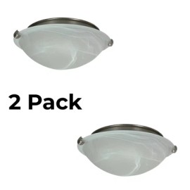 Cask Flush Light in Brushed Nickel - Smoke Effect - 2 Pack