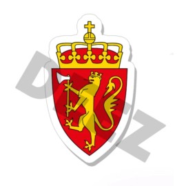 Wrapped in Skins Norway Coat of Arms Vinyl Stickers - Indoor Outdoor Norwegian Crest Emblem Flag - 3" wide / 4 pack
