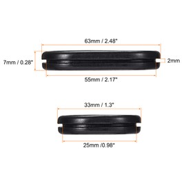 sourcing map Rubber Grommet Wire Protection Oval Double Sided Holder 55 x 25 mm Pack of 6