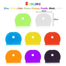 32 Piece Key Caps Set YUTOU Plastic Key Identifier Coding Rings Universal and Flexible Rubber Keycaps for Easy Identification Door Key (8 Colours, 2 Styles)