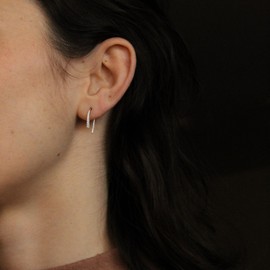 CHIC & ARTSY Hoop Earrings 925 Sterling Silver Open Hoop Earrings Hypoallergenic Lightweight CZ Drop Dangle Threader Hoops for Women