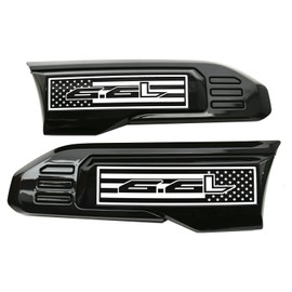 Pair Set New Custom 6.6L USA Flag Vent Emblems Driver Passenger Side Logo Compatible with 2020-2025 Sierra 2500HD 3500HD 6.6L Badge Kit 84586287 86790678 (Flag 6.6L-Glossy Black)