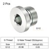 PATIKIL G1/2 Internal Hex Head Pipe Fitting Plug 2pcs Male