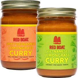 Red Boat Fish Sauce Vietnamese Lemongrass Curry | Original & Spicy Variety Pack | Deliciously bold flavors ready in 20 min | 12 oz (Pack of 2)