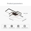 GEADI Modern LED Ceiling Lights, Black Dimmable Rectangular Chandelier 68W