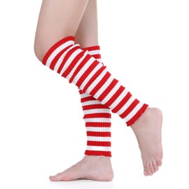 American Trends Leg Warmers for Women 80 styles Clothing for Women Party Outfits 80s Accessories Workout Clothes for Socks Women 1 Red White Stripe