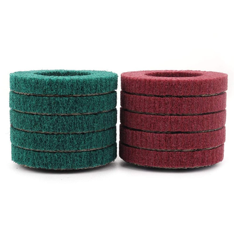 NUODUN 10Pcs 180/320 Grit Nylon Fiber Flap Disc Metal Polishing