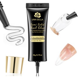 UNA GELLA Super Strong Nail Glue for Press On Nails 20g, Soft Gel Nail Tips No Lamp Need, Fast-Curing, Long Lasting, Semi Solid Gel Nail Glue for Fake False Acrylic Nails