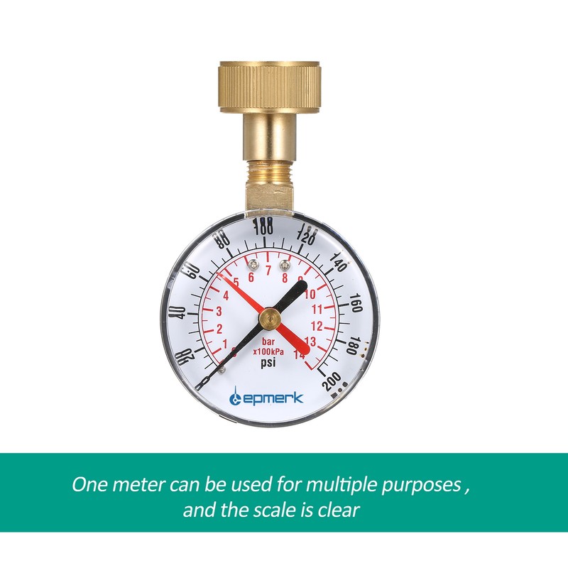 Lepmerk 2- 1/2'' Pressure Gauge Water Pressure Test Gauge 3/4''