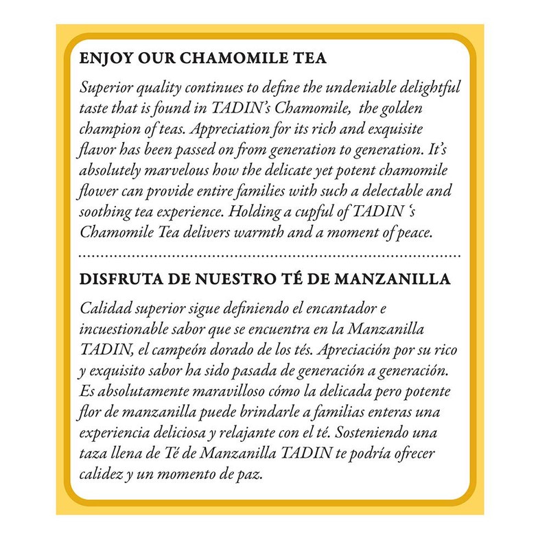 Tadin Manzanilla Chamomile Tea, 24 ct (Pack of 2)
