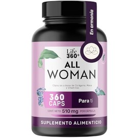 Multivitamnico Suplemento para Mujer  360 Cpsulas con Colgeno Hidrolizado, Biotina, cido Flico, Maca, Vitamina A, C, D, B12, K, Zinc 360 porciones, 1 