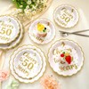 Maxdot 60 Pcs 50th Wedding Anniversary Plates Wedding Anniversary Party