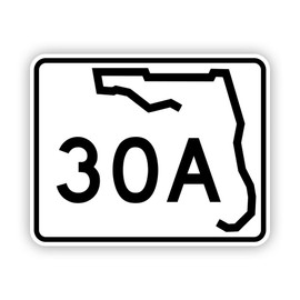 SR 30 Florida State Road 30 Sticker for Water Bottle Phone Tumbler Hard hat - Four Pack