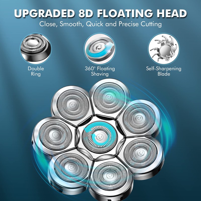 Lovcoyo Shaver Heads Replacement, 8D Blade Replacement Heads, Universal Replacement