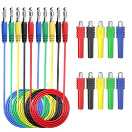 Goupchn Magnetic Test Leads Kit 4mm Banana to Banana Plug Test Leads with Magnetic Connectors 5 Colors Flexible Jumper Test Wire Set
