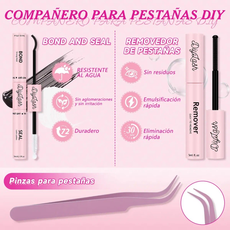 Kit Pestañas Volumen 40d 50d Nycaar Con Pegamento Diy